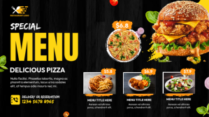 Restaurant Food Menu Flyer Digital Display template