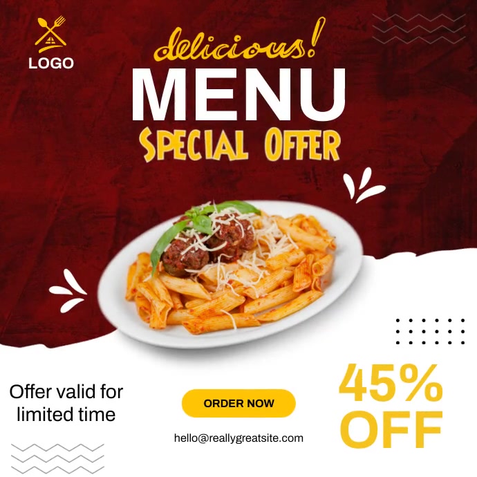 Food Menu Post Design Restaurant Food menu Instagram Post Template | PosterMyWall