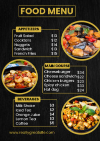 Restaurant Food Menu Poster A4 Template | PosterMyWall