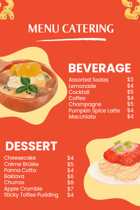 Restaurant Food Menu Poster Template | PosterMyWall