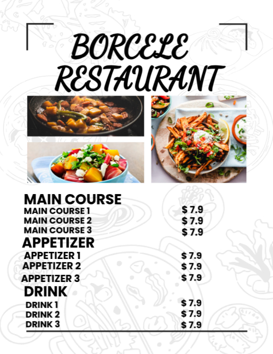 Restaurant Food Menu Poster Template | PosterMyWall