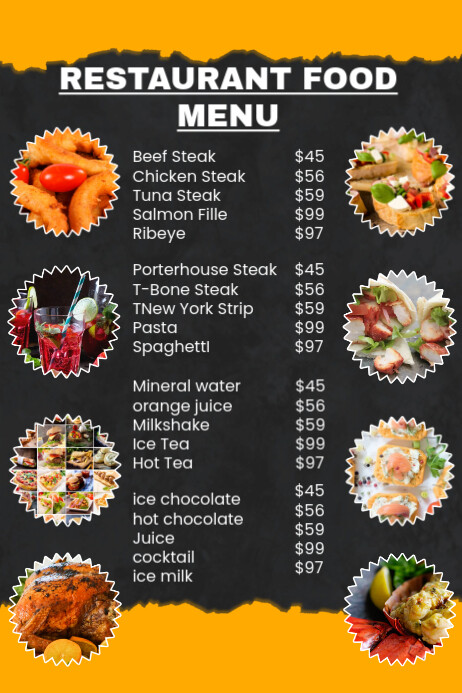 Restaurant food menu template design 2025 Плакат
