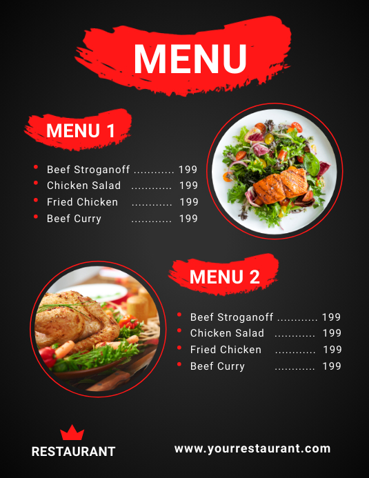 Restaurant Food Menu Template | PosterMyWall