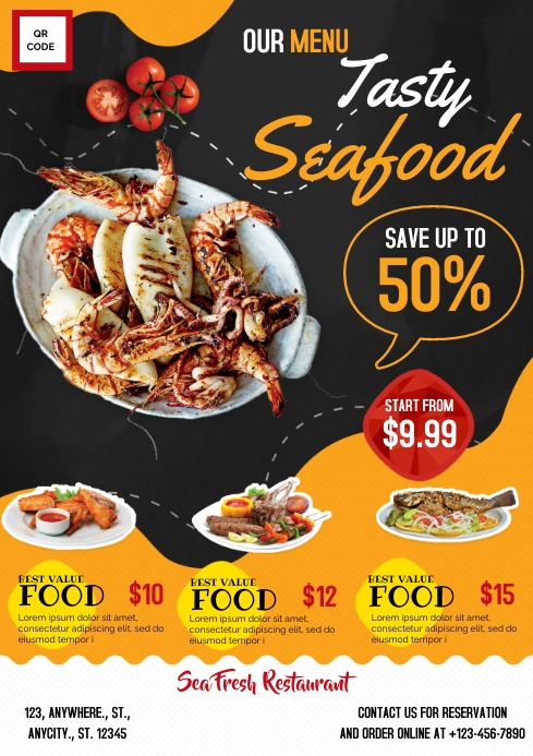 Restaurant Food Promo Flyer Template | PosterMyWall