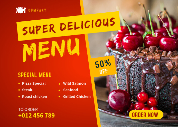 Restaurant Food Social Media Post Template Postal