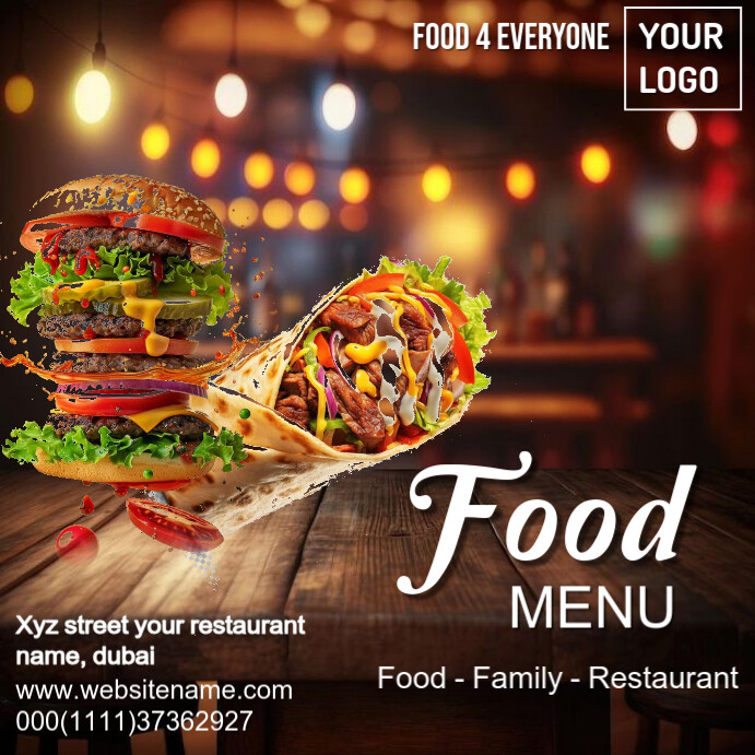 Restaurant food template Instagram Post