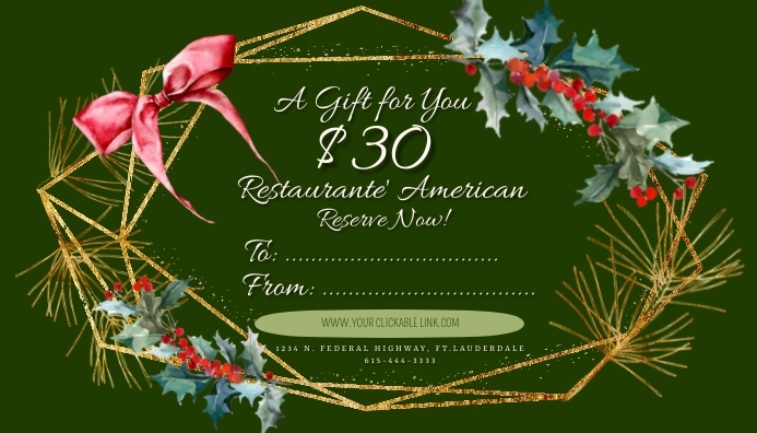 Restaurant Gift Card | PosterMyWall