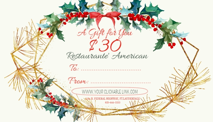 Restaurant Gift Card Template | PosterMyWall
