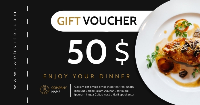 restaurant gift voucher card template design Modelo | PosterMyWall