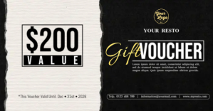 สีดำ Gift Voucher Facebook Group Cover Photo Template