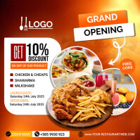 restaurant grand opening Publicación de Instagram template