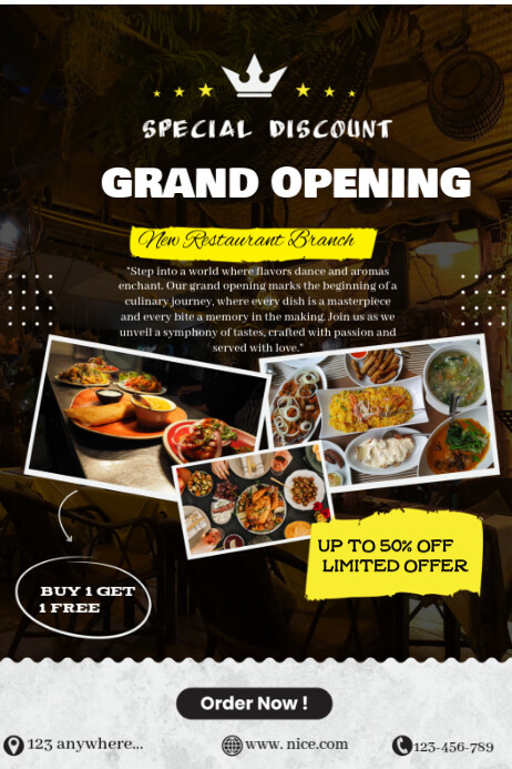 Restaurant grand opening Template | PosterMyWall