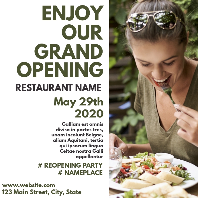restaurant grand opening instagram post Template | PosterMyWall