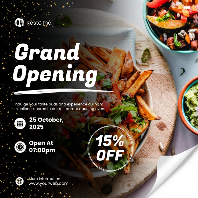 Restaurant Grand Opening Instagram Post Template | PosterMyWall
