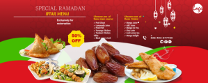 Restaurant Iftar Offer Flyer Spanduk Twitch template