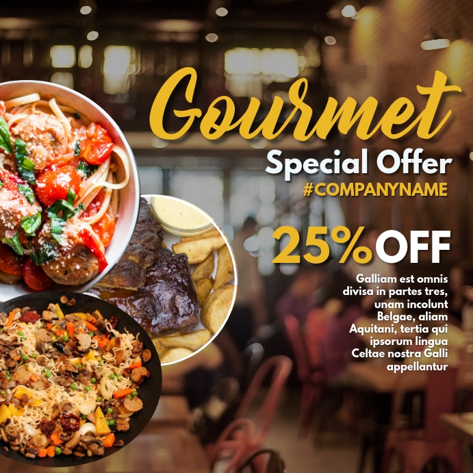 Restaurant instagram post advertisement Template PosterMyWall
