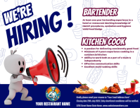 Hvid Restaurant Job Hiring Рекламная листовка Template