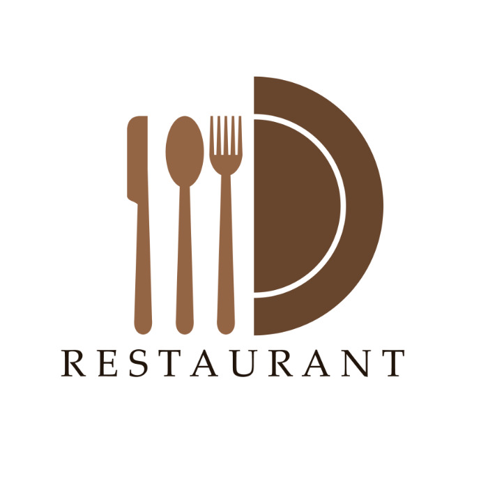 Эмблема локального сервисного бизнеса (ресторана) – комбинированный логотип