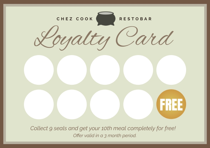 Restaurant Loyalty Card free template design | PosterMyWall