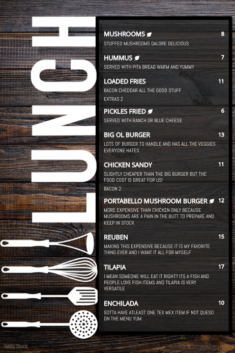 RESTAURANT LUNCH MENU FLYER Template PosterMyWall RESTAURANT LUNCH MENU FLYER Template PosterMyWall