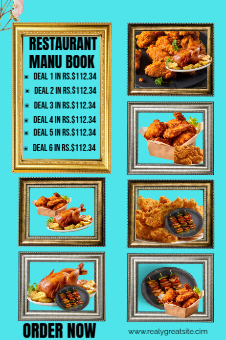 Restaurant manu book spicy chicken and mutton biryani masala sauce ...