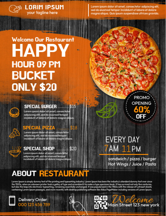 Restaurant Menu Ads Template | PosterMyWall