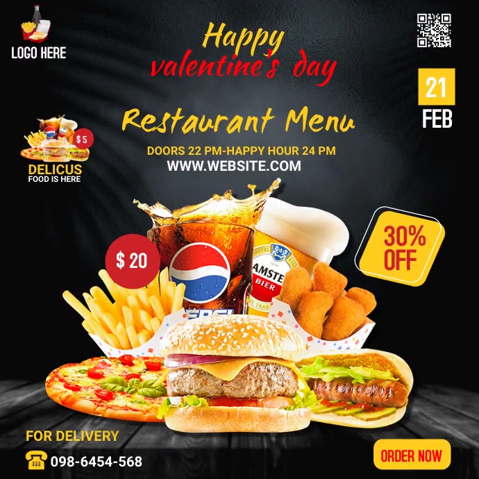 Restaurant Menu Ads Template | PosterMyWall