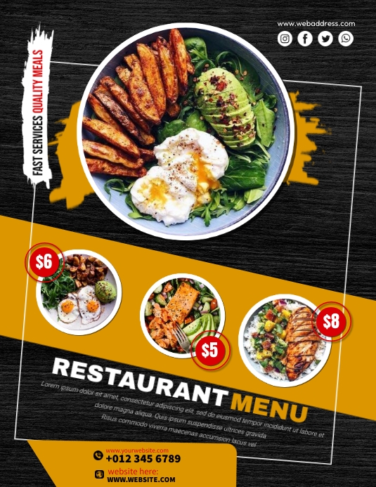 Restaurant Menu Ads Template | PosterMyWall