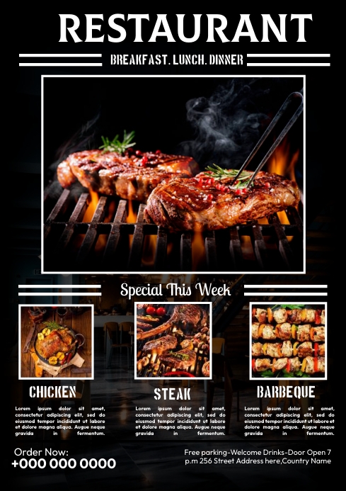 Restaurant Menu Ads Template | PosterMyWall