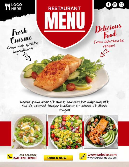 Restaurant Menu Ads Template | PosterMyWall