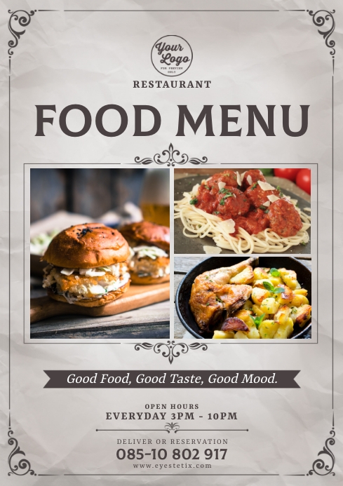 Restaurant Menu Cover Template Food Menu And Restaurant Flyer PSD