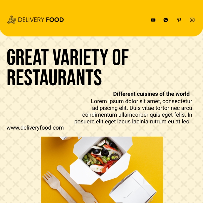 Restaurant Menu Delivery Template | PosterMyWall