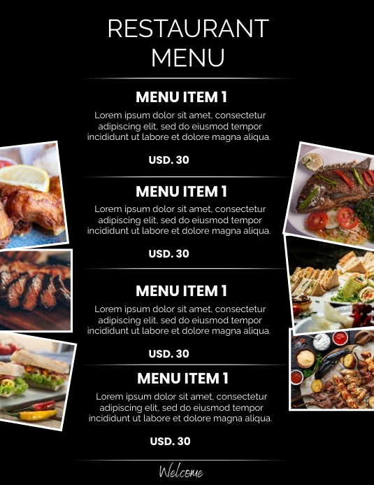 Restaurant Menu Template | PosterMyWall