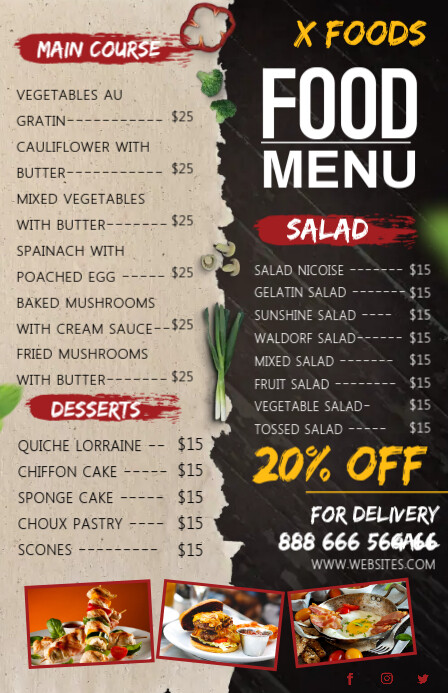 Restaurant Menu Template | PosterMyWall