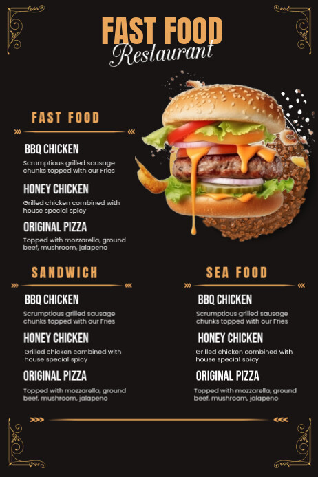 restaurant menu Poster template