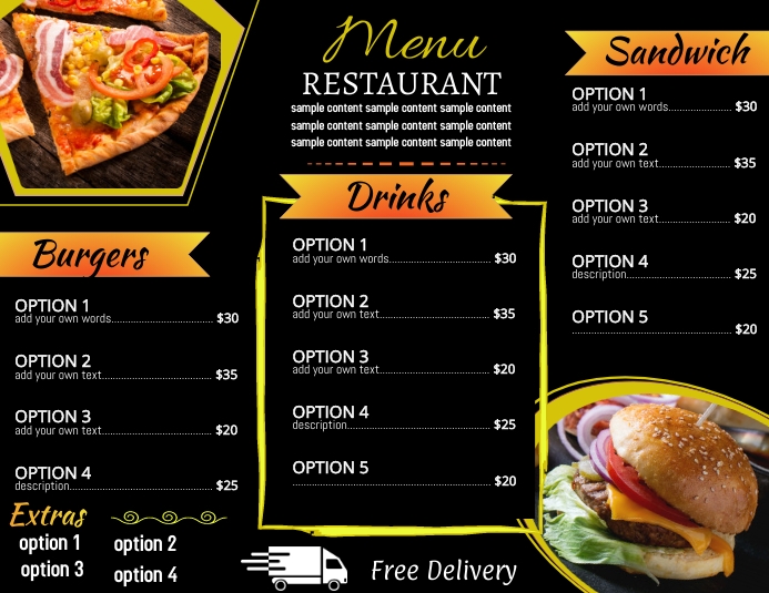 Copia de Restaurant Menu PosterMyWall