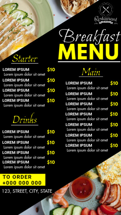 Restaurant Menu Template | PosterMyWall