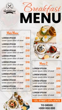 Restaurant Menu Digital Display (9:16) template