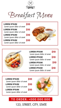 Restaurant Menu Ekran reklamowy (9:16) template