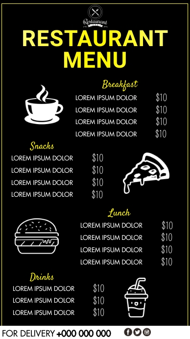 Restaurant Menu Template | PosterMyWall