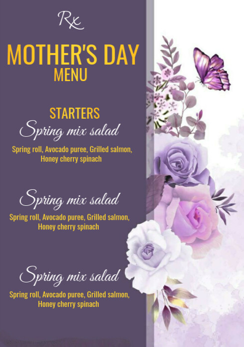 Restaurant menu A4 template