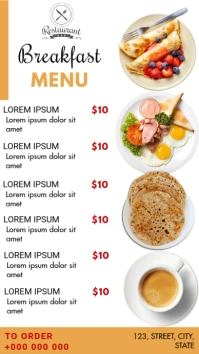 Restaurant Menu Digital Display (9:16) template