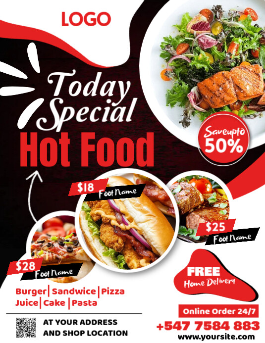 RESTAURANT MENU Pamflet (VSA Brief) template