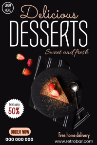 Noir Dessert Promotion Poster Template
