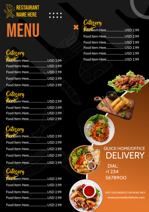Edit Disain Menu Menu Restoran Tampilan Digital Templat | PosterMyWall