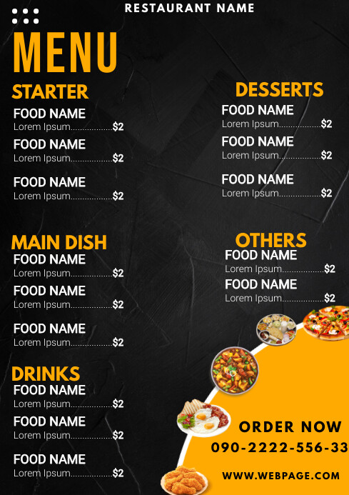 Restaurant menu digital display Template | PosterMyWall