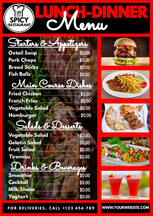 RESTAURANT MENU FLYER Template | PosterMyWall