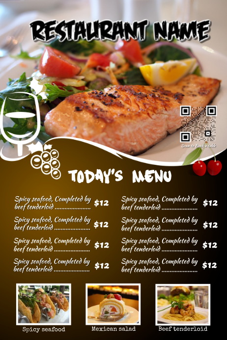 Restaurant Menu Flyer With A Beautiful Big Image Template Postermywall
