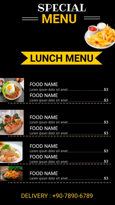 restaurant menu flyer Template | PosterMyWall