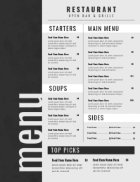Restaurant Menu Flyer Templates Ulotka (US Letter)